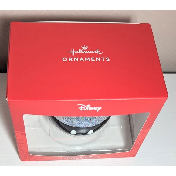 Hallmark GLASS Christmas Ornament Disney Mickey Mouse Ears BLACK Box - Picture 3 of 5